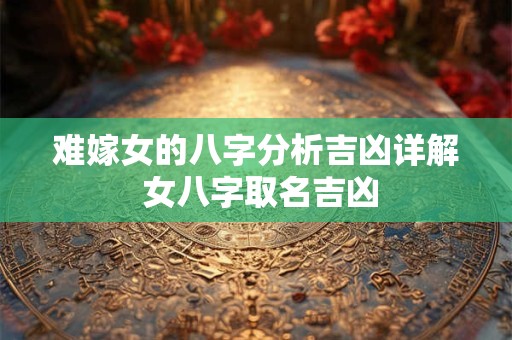 难嫁女的八字分析吉凶详解 女八字取名吉凶