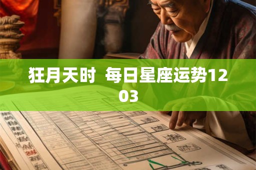 狂月天时  每日星座运势1203