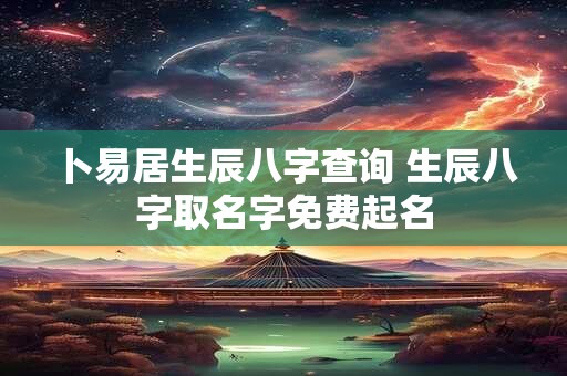 卜易居生辰八字查询 生辰八字取名字免费起名