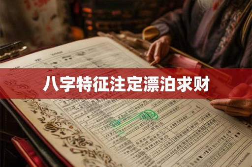 八字特征注定漂泊求财
