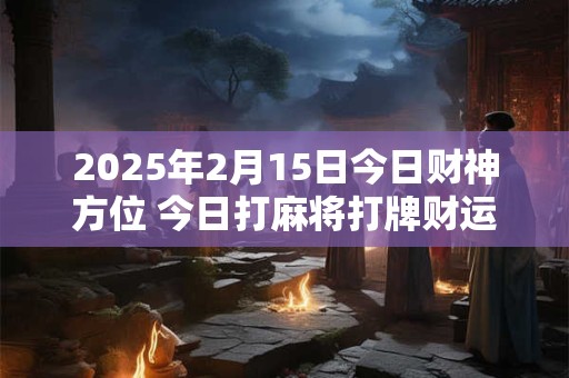 2025年2月15日今日财神方位 今日打麻将打牌财运方位