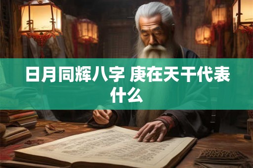 详细阅读:日月同辉八字 庚在天干代表什么 日月同辉八字 庚在天干代表什么