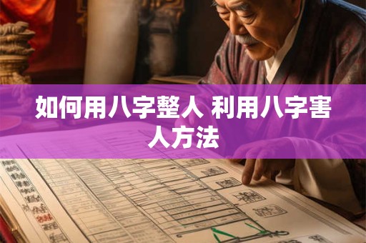 如何用八字整人 利用八字害人方法