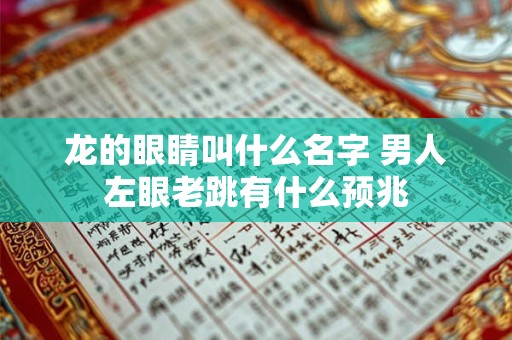 龙的眼睛叫什么名字 男人左眼老跳有什么预兆