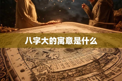 八字大的寓意是什么