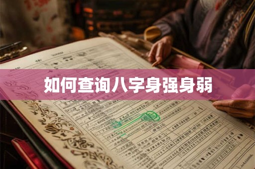 如何查询八字身强身弱