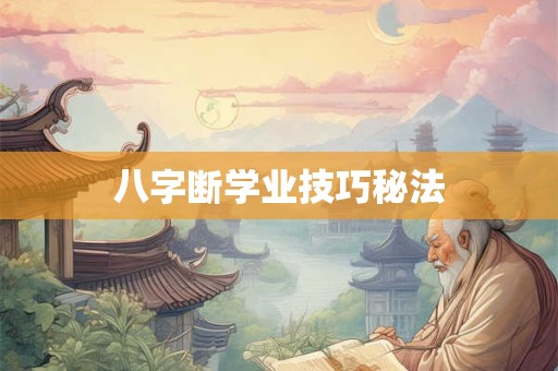八字断学业技巧秘法