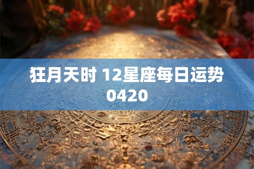 狂月天时 12星座每日运势0420