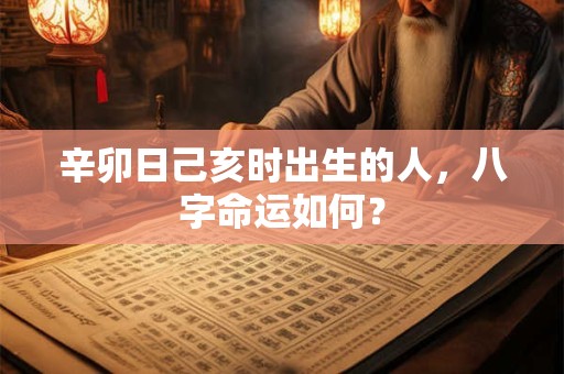 辛卯日己亥时出生的人，八字命运如何？