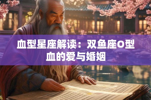 血型星座解读：双鱼座O型血的爱与婚姻
