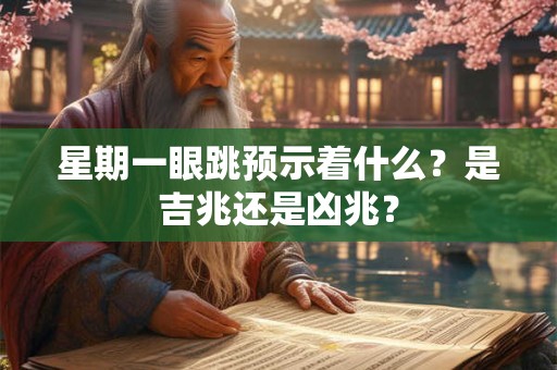 星期一眼跳预示着什么？是吉兆还是凶兆？