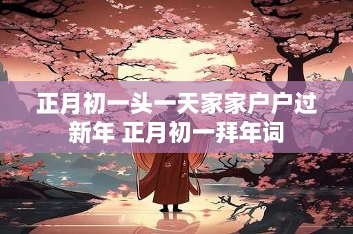 正月初一头一天家家户户过新年 正月初一拜年词