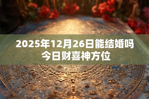 2025年12月26日能结婚吗 今日财喜神方位