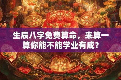 生辰八字免费算命，来算一算你能不能学业有成？