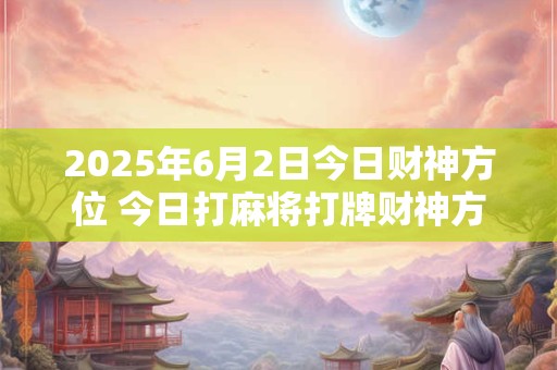 2025年6月2日今日财神方位 今日打麻将打牌财神方位