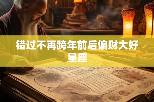 错过不再跨年前后偏财大好星座