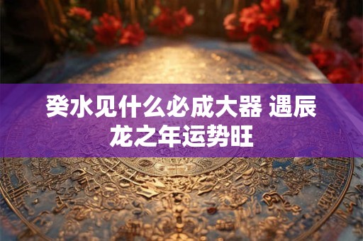 癸水见什么必成大器 遇辰龙之年运势旺
