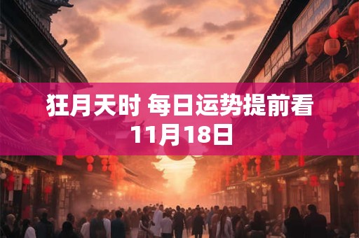狂月天时 每日运势提前看11月18日