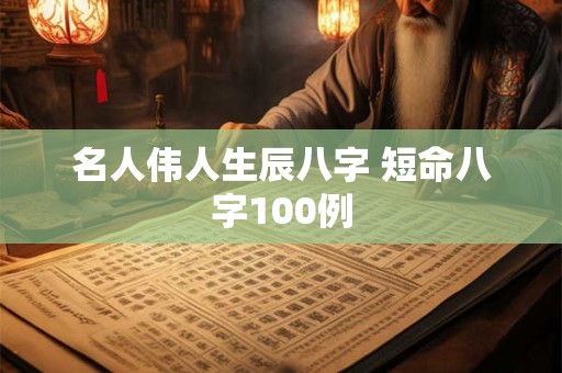名人伟人生辰八字 短命八字100例