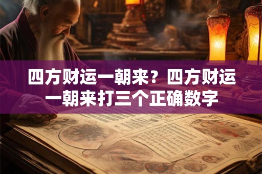 四方财运一朝来？四方财运一朝来打三个正确数字