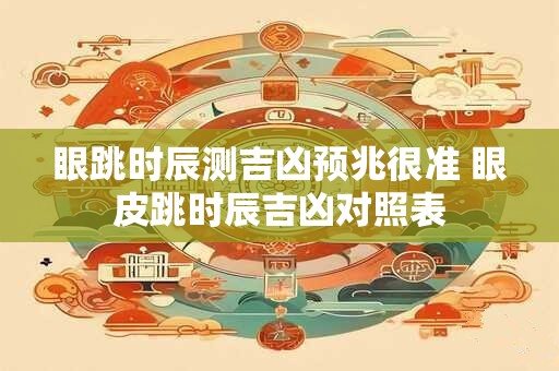 眼跳时辰测吉凶预兆很准 眼皮跳时辰吉凶对照表