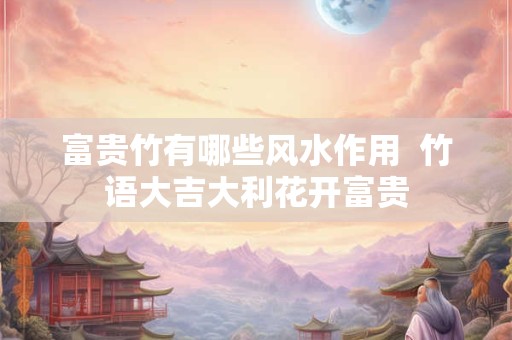 富贵竹有哪些风水作用  竹语大吉大利花开富贵