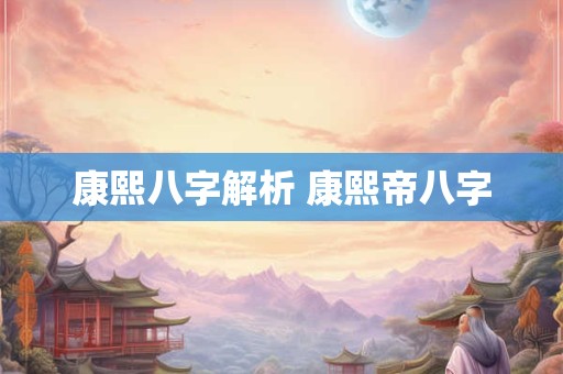 康熙八字解析 康熙帝八字