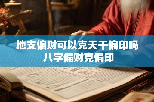 地支偏财可以克天干偏印吗 八字偏财克偏印