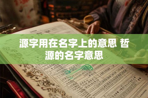 源字用在名字上的意思 哲源的名字意思
