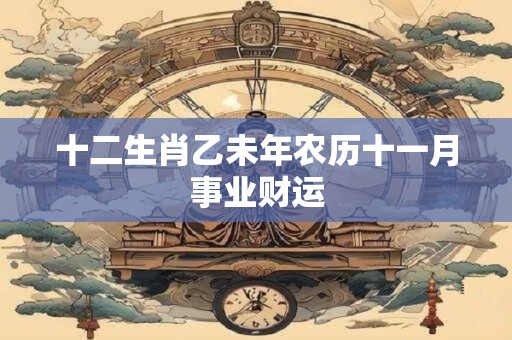 十二生肖乙未年农历十一月事业财运