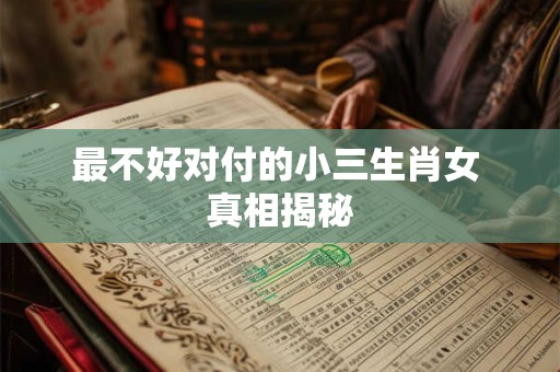最不好对付的小三生肖女 真相揭秘
