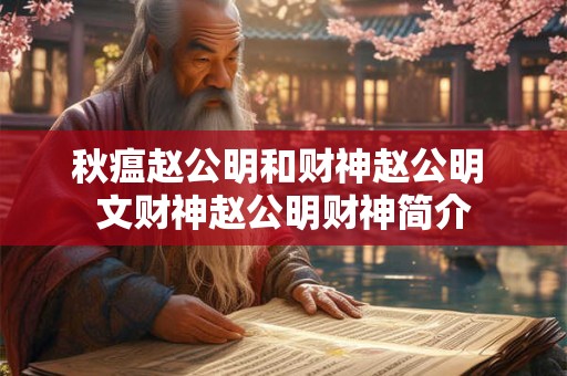 秋瘟赵公明和财神赵公明 文财神赵公明财神简介