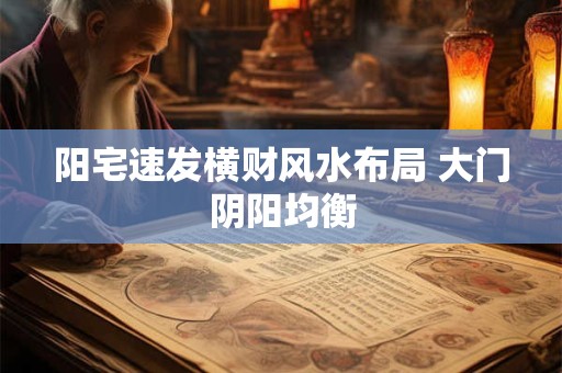 阳宅速发横财风水布局 大门阴阳均衡