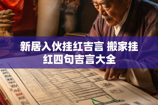 新居入伙挂红吉言 搬家挂红四句吉言大全