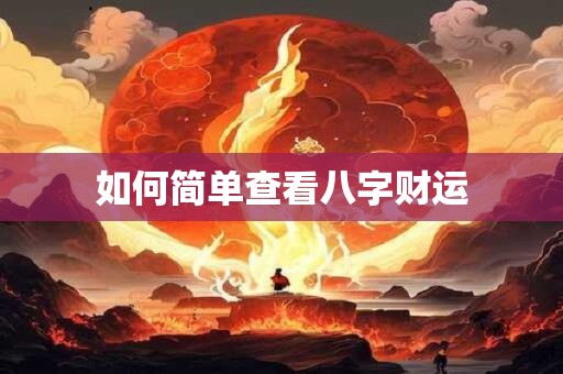 详细阅读:如何简单查看八字财运 如何简单查看八字财运