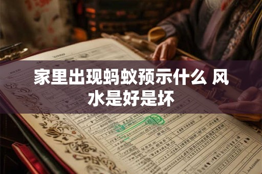 家里出现蚂蚁预示什么 风水是好是坏