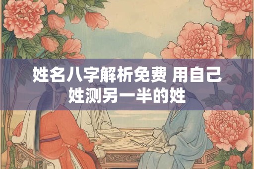 姓名八字解析免费 用自己姓测另一半的姓
