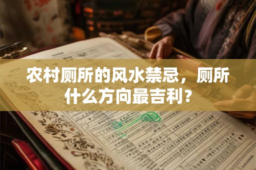 农村厕所的风水禁忌，厕所什么方向最吉利？