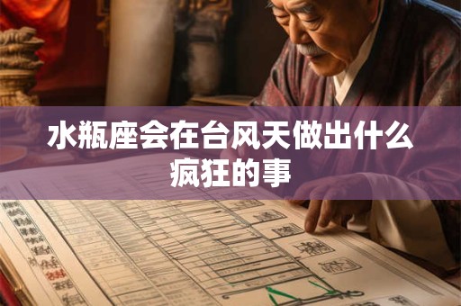 水瓶座会在台风天做出什么疯狂的事