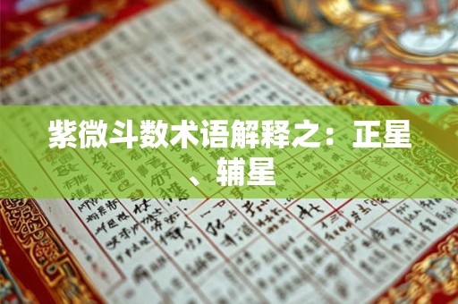 紫微斗数术语解释之：正星、辅星