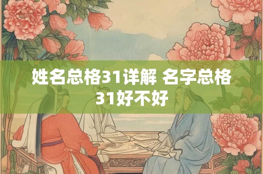 姓名总格31详解 名字总格31好不好