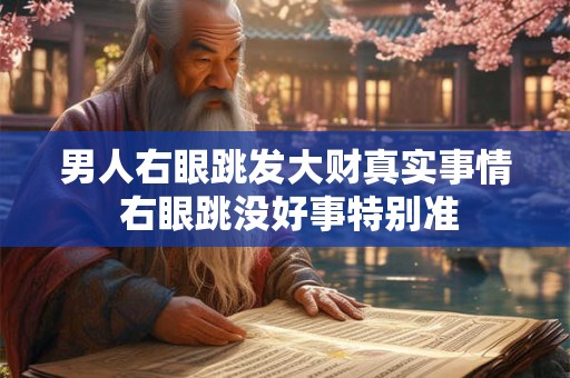 男人右眼跳发大财真实事情 右眼跳没好事特别准