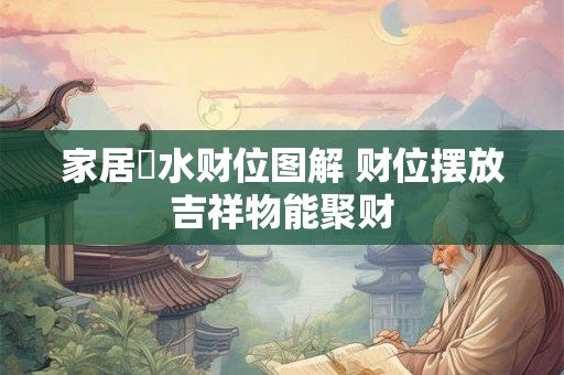 家居風水财位图解 财位摆放吉祥物能聚财