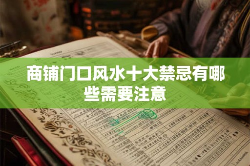 商铺门口风水十大禁忌有哪些需要注意