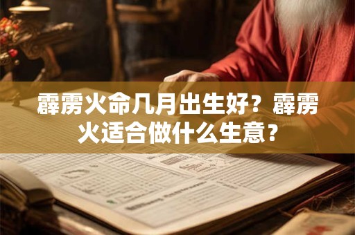 霹雳火命几月出生好？霹雳火适合做什么生意？