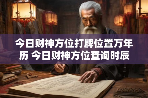 今日财神方位打牌位置万年历 今日财神方位查询时辰