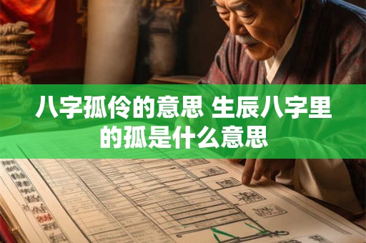 八字孤伶的意思 生辰八字里的孤是什么意思