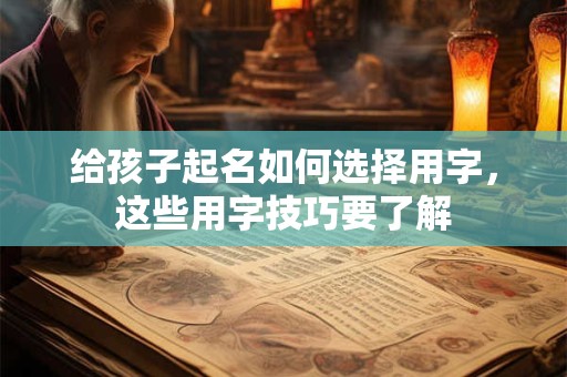 给孩子起名如何选择用字，这些用字技巧要了解