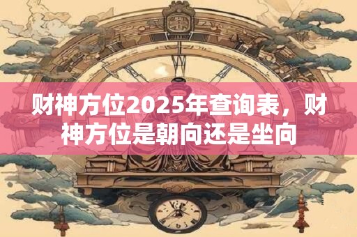 财神方位2025年查询表，财神方位是朝向还是坐向