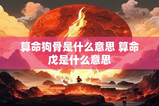 算命狗骨是什么意思 算命戊是什么意思